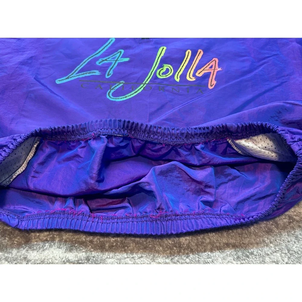 90s Surf Style Windbreaker USA OS Purple La Jolla California 1/4 Zip Retro